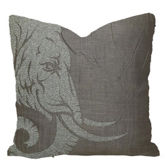 Luxury Grey Embroidered Cotton Cushion Cover 45x45 cm | Abstract Floral Beaded Design | Decorative Throw Pillow Cover with Hidden Zip | Modern Home Décor