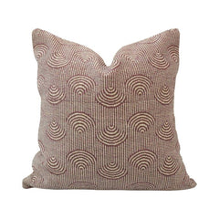Geometric Arch Jacquard Cotton Cushion Cover 45x45 cm | Textured Modern Decorative Pillow Cover with Concealed Zip