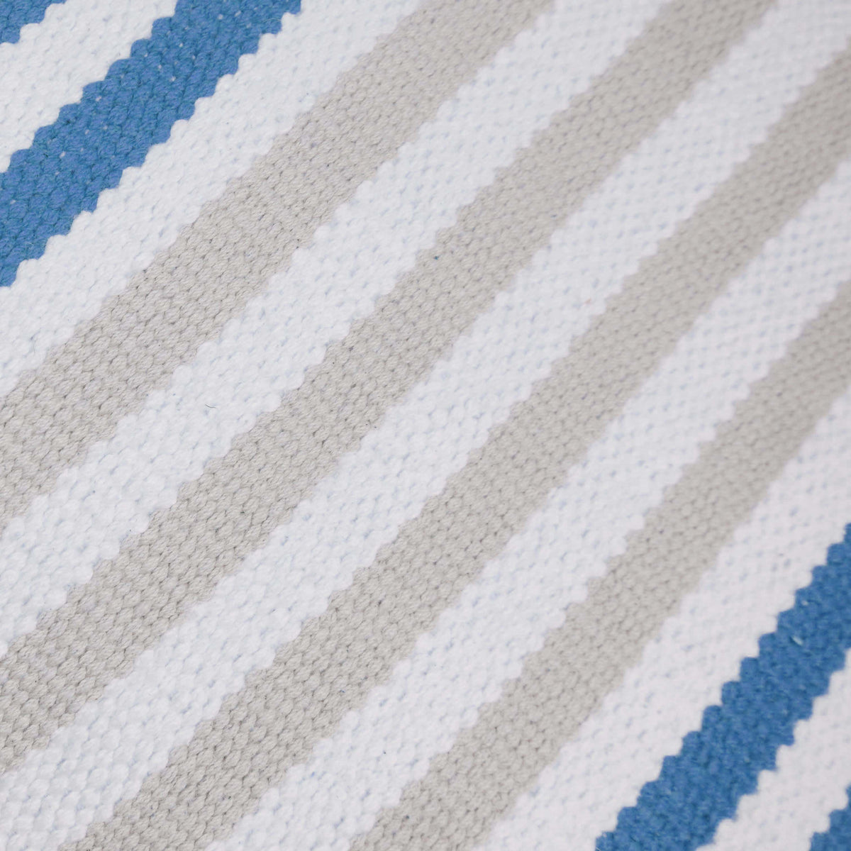 Handwoven Blue & White Striped Cushion Cover 45x45 cm – Textured Cotton Look Home Décor