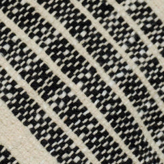 Handwoven Cotton Cushion Cover 45x45 cm | Black & Natural Striped Woven Throw Pillow Cover | Modern Boho Farmhouse Decorative Cushion Cover | Hidden Zipper