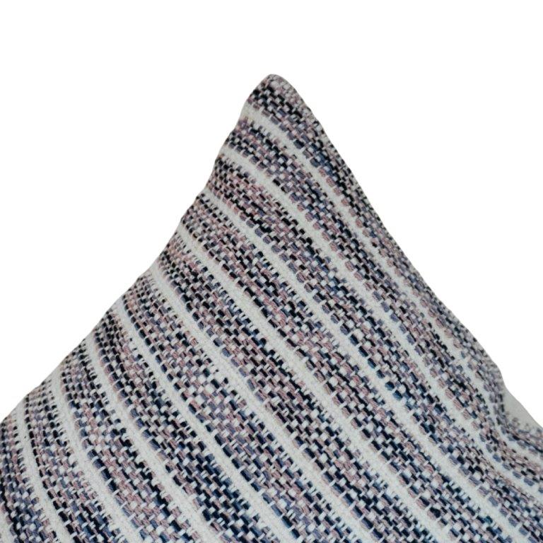 Handwoven Striped Cotton Cushion Cover 45x45 cm | Textured Handmade Throw Pillow Cover | Neutral Boho Home Décor - Bulk manufacturer & supplier from Panipat, India