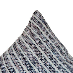 Handwoven Striped Cotton Cushion Cover 45x45 cm | Textured Handmade Throw Pillow Cover | Neutral Boho Home Décor