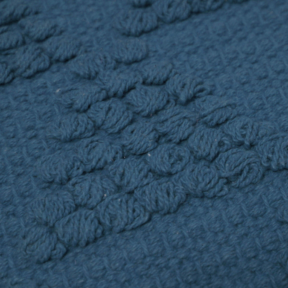 Handwoven Cotton Cushion Cover 45x45 cm – Textured Abstract Pattern in Deep Navy Blue