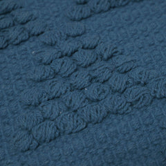 Handwoven Cotton Cushion Cover 45x45 cm – Textured Abstract Pattern in Deep Navy Blue