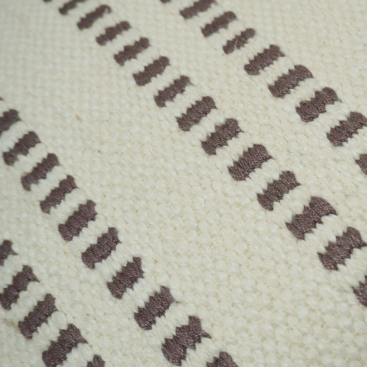 Handwoven Ivory & Taupe Striped Cushion Cover – 45 x 45 cm