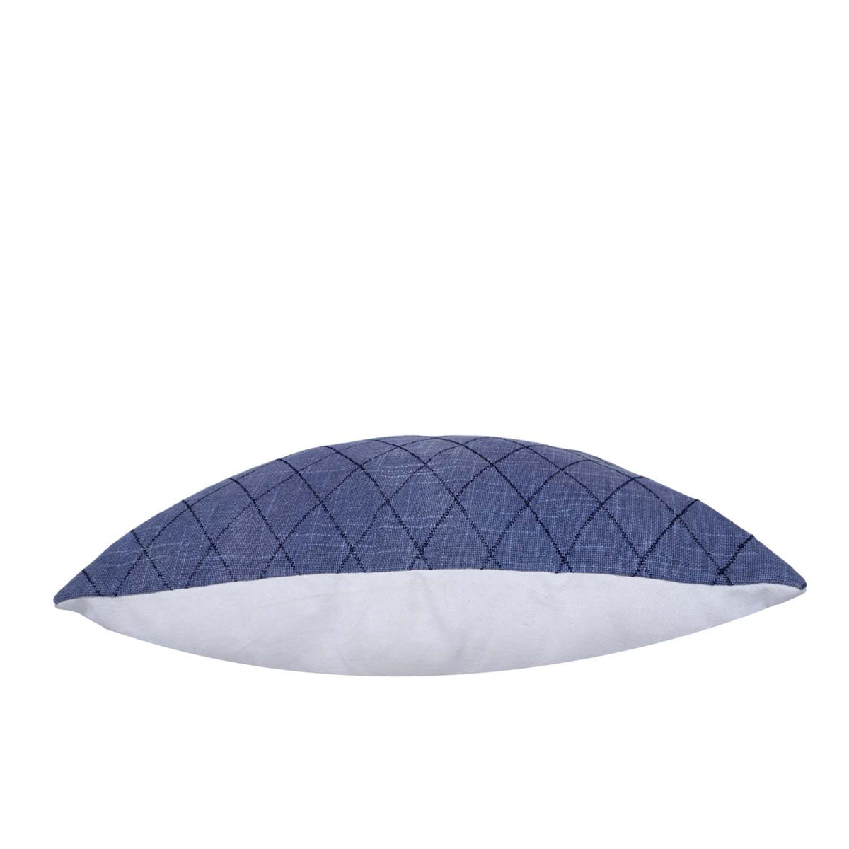 Navy Blue Diamond Embroidered Cotton Cushion Cover 45x45 cm | Modern Geometric Decorative Pillow Cover - Bulk manufacturer & supplier from Panipat, India