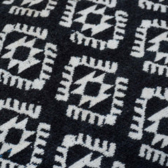 Handwoven Jacquard Cotton Cushion Cover 45x45 cm | Black & White Geometric Woven Design | Decorative Sofa Throw Pillow Cover | Hidden Zipper | 18x18 Inch