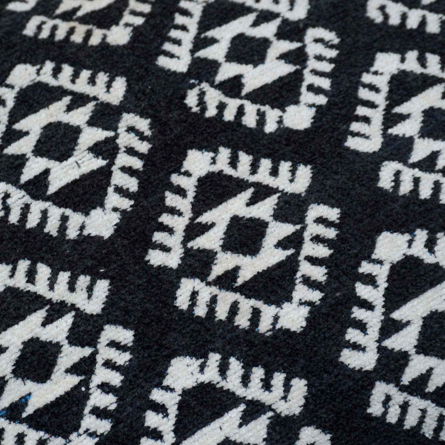 Handwoven Jacquard Cotton Cushion Cover 45x45 cm | Black & White Geometric Woven Design | Decorative Sofa Throw Pillow Cover | Hidden Zipper | 18x18 Inch