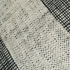 Handwoven Cotton Cushion Cover 45x45 cm | Black & Natural Textured Stripe Design | Decorative Sofa Cushion Cover | Hidden Zip | 100% Cotton | 18x18 Inch