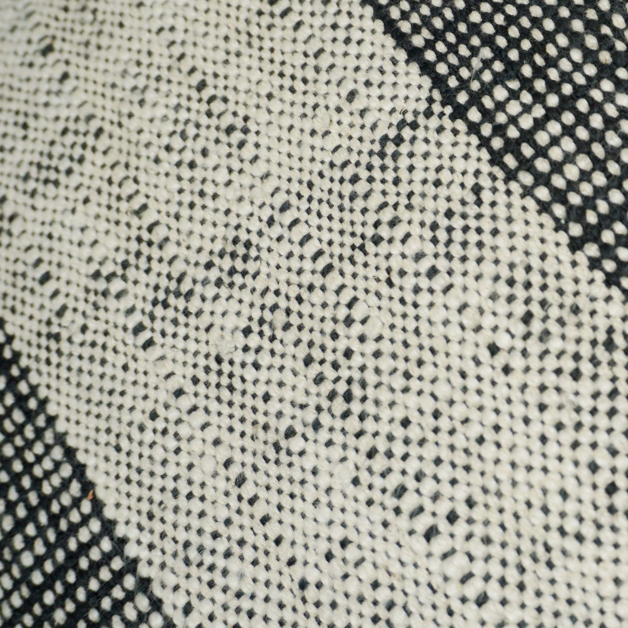 Handwoven Cotton Cushion Cover 45x45 cm | Black & Natural Textured Stripe Design | Decorative Sofa Cushion Cover | Hidden Zip | 100% Cotton | 18x18 Inch