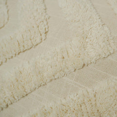 Ziggy Tufted Cotton Cushion Cover 40 x 60 cm | Handcrafted Textured Geometric Throw Pillow Cover | Ivory | Hidden Zipper