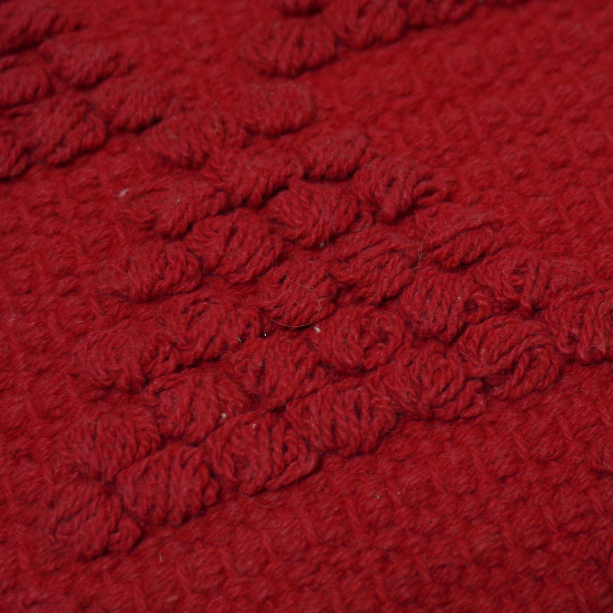 Handwoven Cotton Cushion Cover 45x45 cm | Textured Geometric Tufted Design | Decorative Throw Pillow Cover | Hidden Zipper | Modern Boho Home Décor | Dark Red