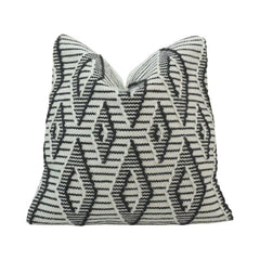 Black & White Geometric Woven Polyester Cushion Cover | 45x45 cm Decorative Throw Pillow Cover