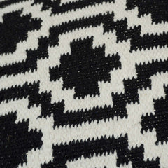 Handwoven Cotton Cushion Cover 45x45 cm | Black & White Geometric Woven Throw Pillow Cover | Modern Boho Home Décor