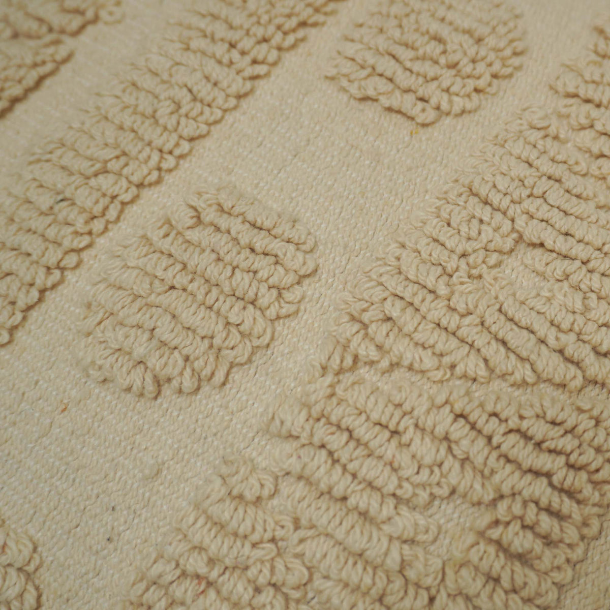 Handcrafted Cotton Tufted Loop Cushion Cover 45x45 cm | Boho Textured Decorative Throw Pillow Cover | Cream Ivory | Hidden Zipper | Modern Living Room & Bedroom Décor