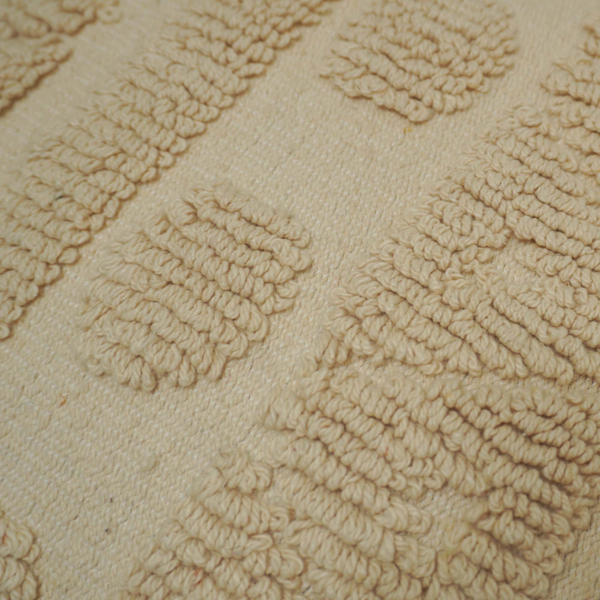 Handcrafted Cotton Tufted Loop Cushion Cover 45x45 cm | Boho Textured Decorative Throw Pillow Cover | Cream Ivory | Hidden Zipper | Modern Living Room & Bedroom Décor