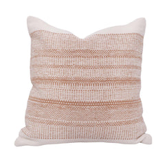 Handwoven Cotton Cushion Cover 45x45 cm | Textured Stripe Woven Design | Decorative Throw Pillow Cover | Neutral Beige & Ivory Cushion Cover