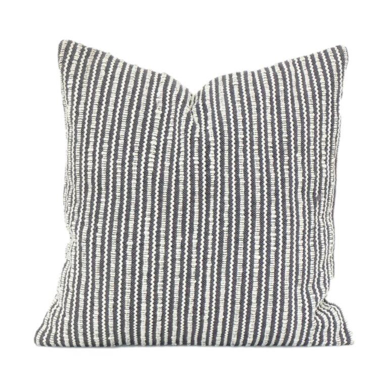 Handwoven Striped Cotton Cushion Cover | Textured Neutral Throw Pillow | Modern Minimalist Home Décor (18x18 Inch) - Bulk manufacturer & supplier from Panipat, India