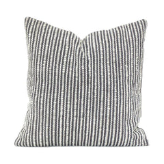 Handwoven Striped Cotton Cushion Cover | Textured Neutral Throw Pillow | Modern Minimalist Home Décor (18x18 Inch)
