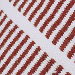 Handwoven Brown & Ivory Striped Cushion Cover – 30 x 60 cm
