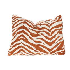 Rust Zebra Jacquard Cushion Cover – 35x50 cm | Textured Woven Cotton | Modern Statement Decor