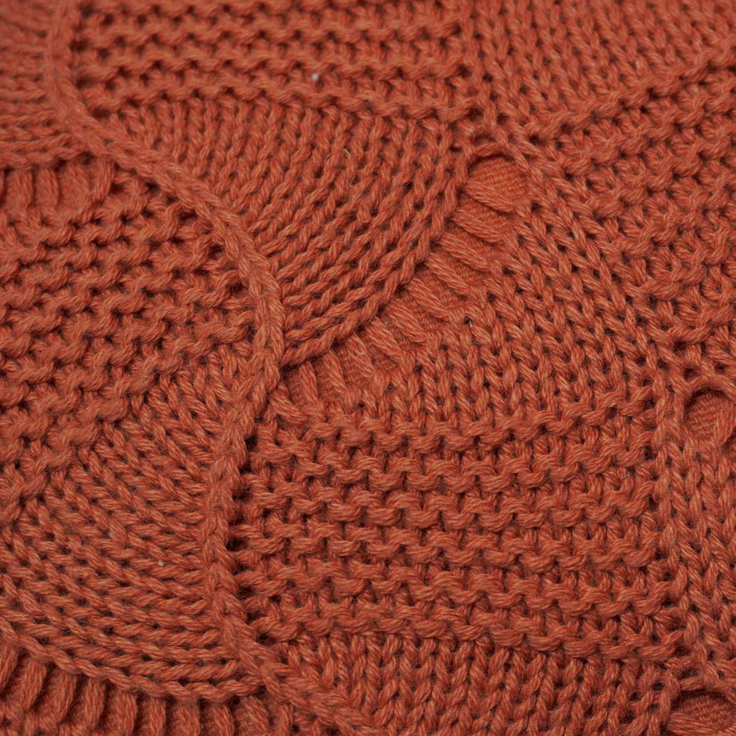 Machine Knitted Textured Cushion Cover 45 x 45 cm – Terracotta Abstract Wave Pattern