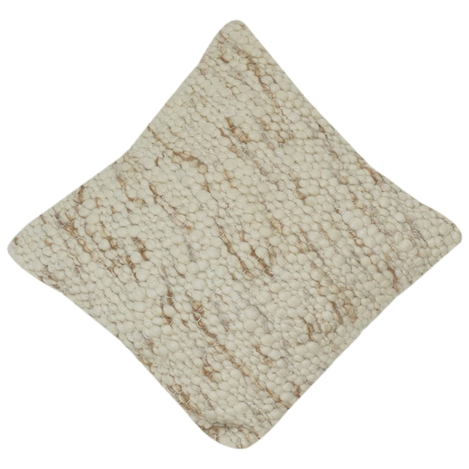Handwoven Wool Texture Cushion Cover – Neutral Pebble Weave | Modern Rustic Decor | 18x18 Inch