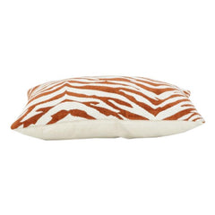 Rust Zebra Jacquard Cushion Cover – 35x50 cm | Textured Woven Cotton | Modern Statement Decor