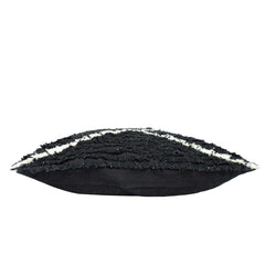 Hand Tufted Black & Ivory Cotton Cushion Cover 45x45 cm | Modern Geometric Textured Throw Pillow Cover | Concealed Zip | 18x18 Inch