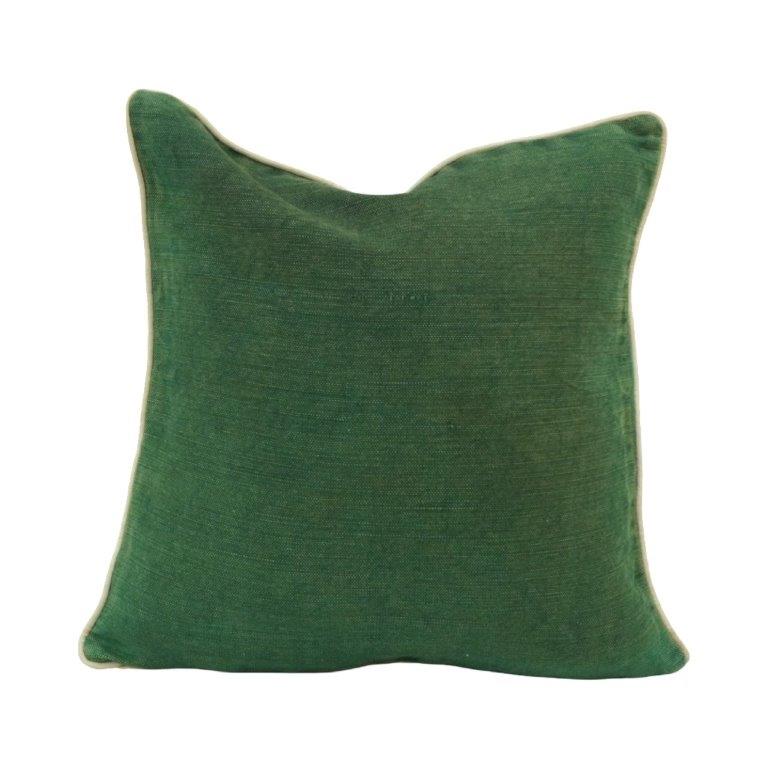 Emerald Green Cotton Cushion Cover | Solid Textured Decorative Pillow Cover | 45x45 cm - Bulk manufacturer & supplier from Panipat, India