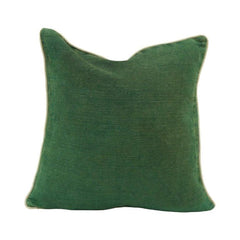 Emerald Green Cotton Cushion Cover | Solid Textured Decorative Pillow Cover | 45x45 cm