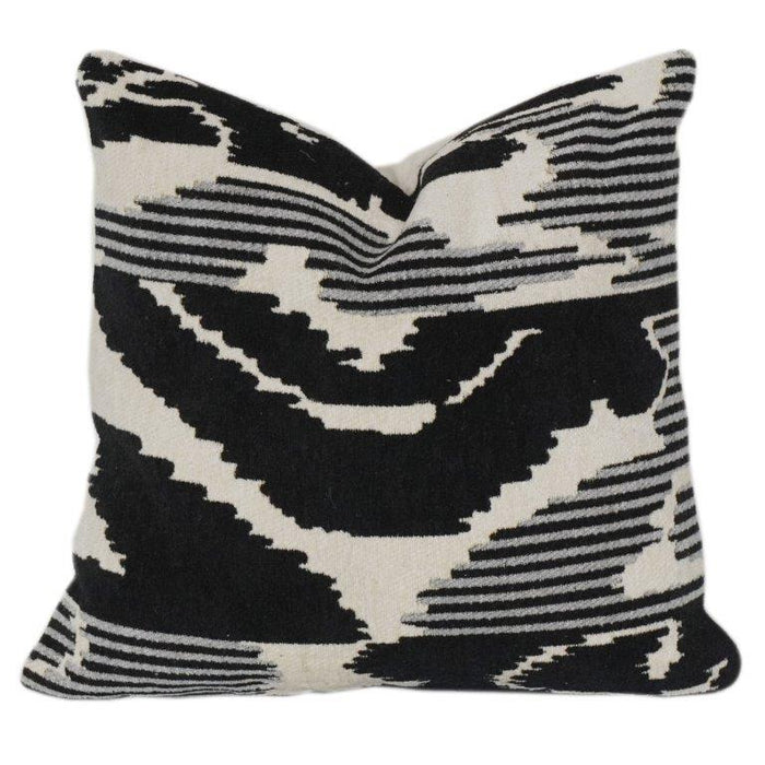 Black & White Ikat Jacquard Cotton Cushion Cover 45x45 cm