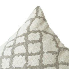Beige Geometric Jacquard Cotton Cushion Cover – 45x45 cm | Textured Modern Throw Pillow Cover