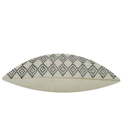 Handwoven Geometric Cushion Cover – Ivory & Black – 35 x 50 cm