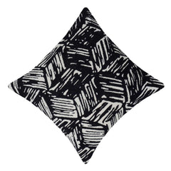 Black & White Abstract Jacquard Cotton Cushion Cover 45x45 cm | Geometric Woven Decorative Throw Pillow Cover | Concealed Zip | Modern Home Décor
