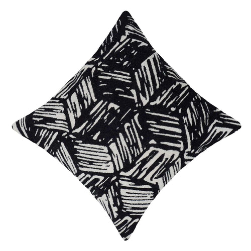 Black & White Abstract Jacquard Cotton Cushion Cover 45x45 cm | Geometric Woven Decorative Throw Pillow Cover | Concealed Zip | Modern Home Décor