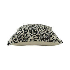 Black & Ivory Abstract Jacquard Cotton Cushion Cover | 45x45 cm Modern Textured Throw Pillow