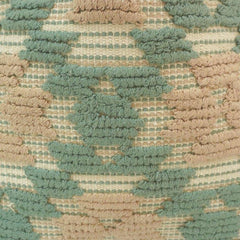 Handwoven Textured Cotton Cushion Cover – Sage Green & Beige Geometric Pattern | 45x45 cm