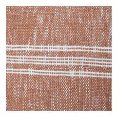 Rust Terracotta Cotton Cushion Cover with Woven Texture & White Stripes | 18x18 Inch Decorative Pillow Cover
