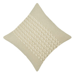Handwoven Cream Textured Cushion Cover with Raised Bobble Stripes – 45 x 45 cm
