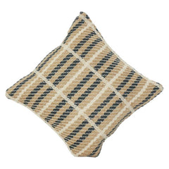Handgewebter Jute-Kissenbezug – Natur Beige & Schwarz Gestreifter Kissenbezug mit Textur | Rustikales Boho-Wohnambiente | 45x45 cm
