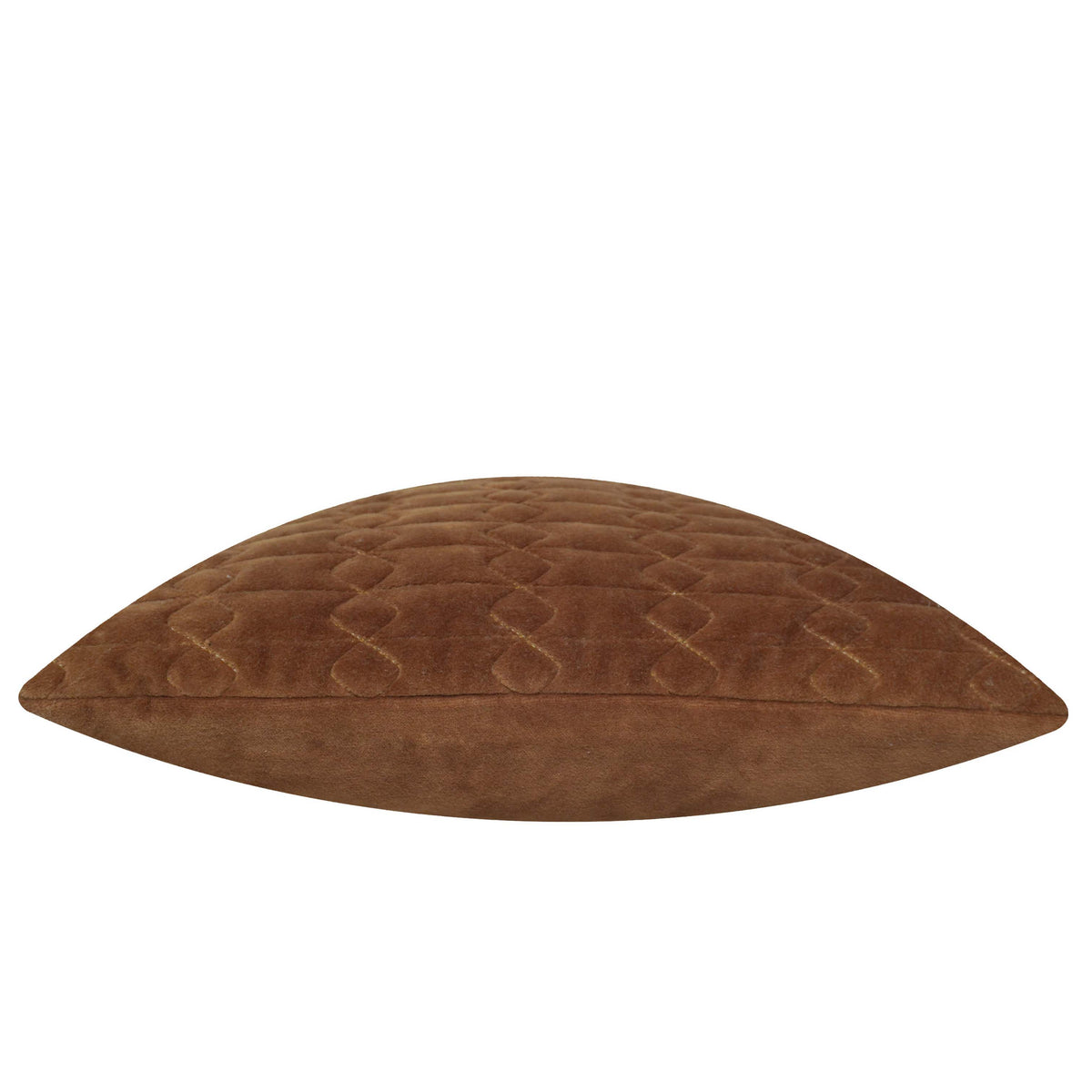 Brown velvet geometric textured machine embroidered cushion cover 45x45 cm