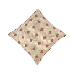 Handmade Cotton Textured Cushion Cover 45x45 cm | Woven Geometric Boho Pillow Cover | Artisan Decorative Cushion