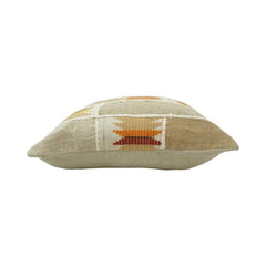 Handwoven Patchwork Kilim Cushion Cover – Beige Multi-Tone Geometric Design | 45 x 45 cm