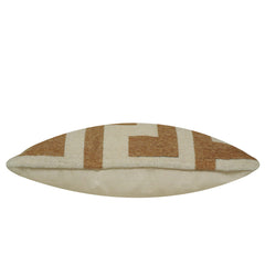 Beige and ivory geometric jacquard cushion cover 45x45 cm