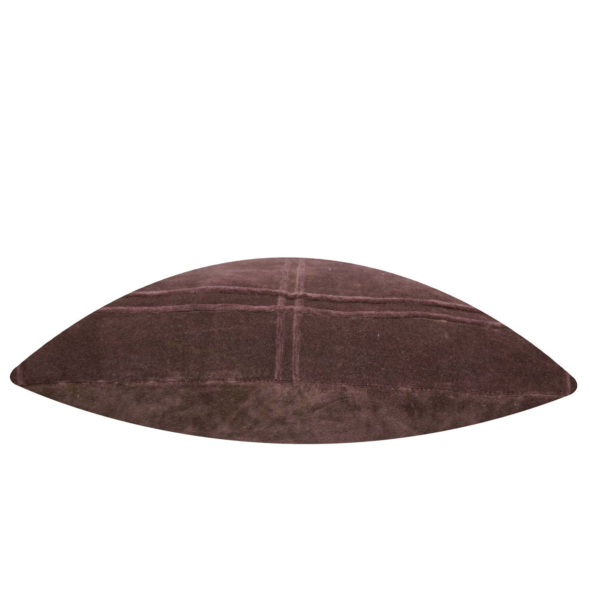 Brown Velvet Cushion Cover 45x45 cm – Handcrafted Textured Line Design