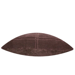 Brown Velvet Cushion Cover 45x45 cm – Handcrafted Textured Line Design