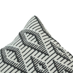 Black & White Geometric Woven Polyester Cushion Cover | 45x45 cm Decorative Throw Pillow Cover