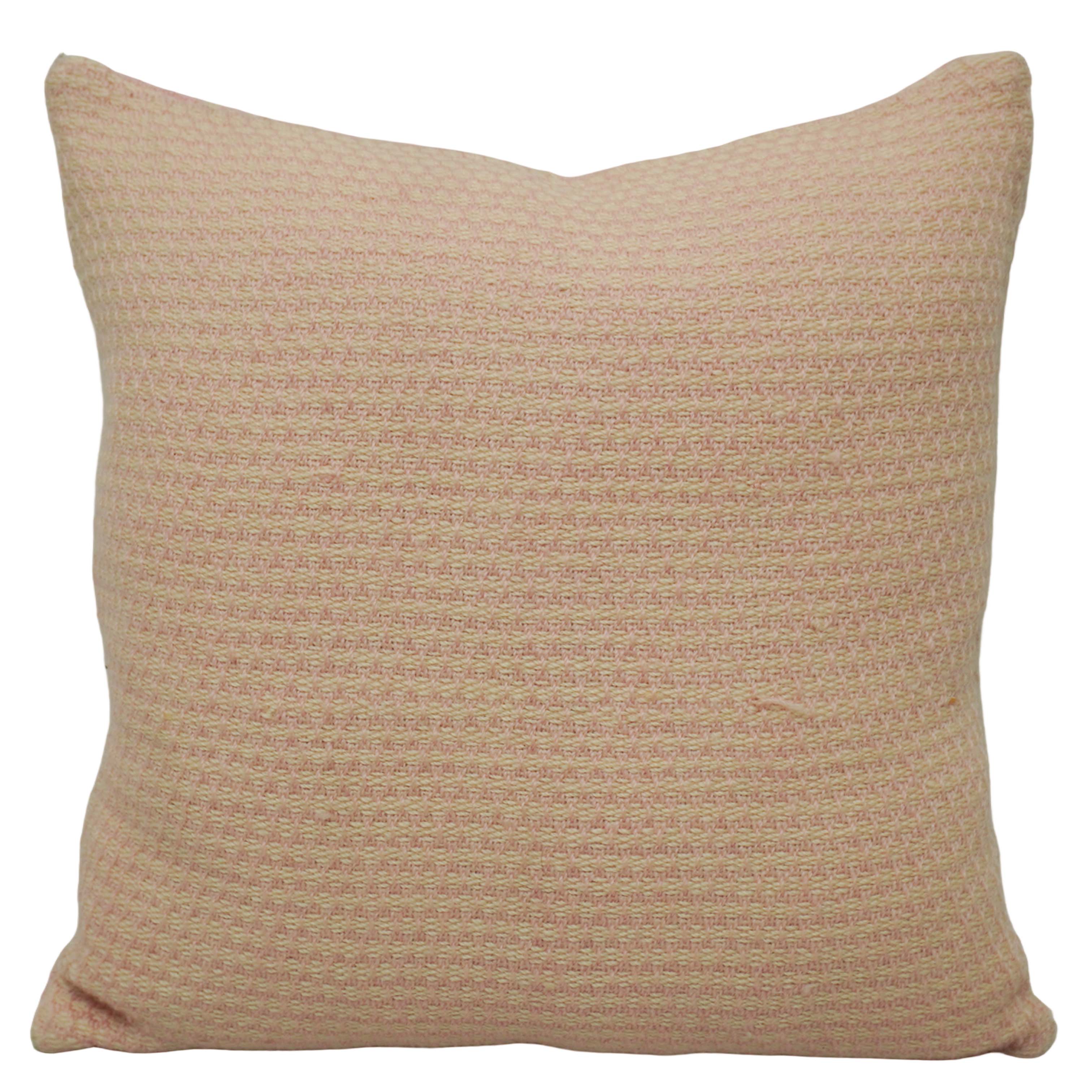 Handwoven Cotton Cushion Cover 45x45 cm | Textured Woven Throw Pillow Cover | Soft Cotton Decorative Cushion Cover with Concealed Zipper | Beige/Natural