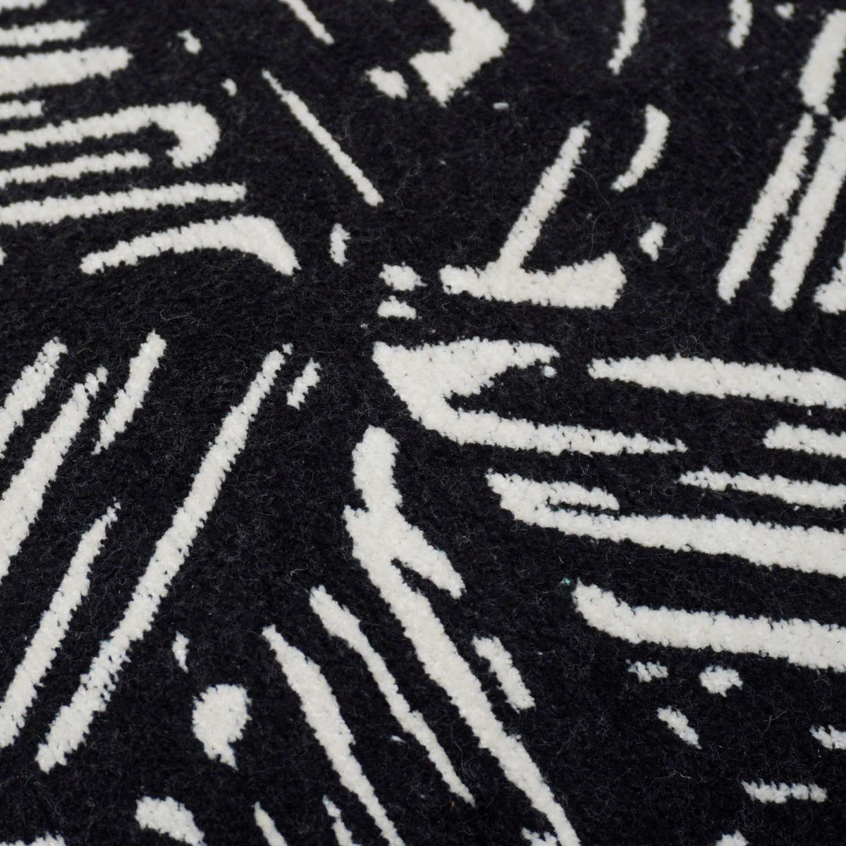 Black & White Abstract Jacquard Cotton Cushion Cover 45x45 cm | Geometric Woven Decorative Throw Pillow Cover | Concealed Zip | Modern Home Décor - Bulk manufacturer & supplier from Panipat, India